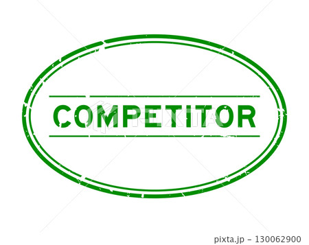 Grunge green competitor word oval rubber seal stamp on white background Grunge green competitor word oval rubber seal stamp on white background 130062900