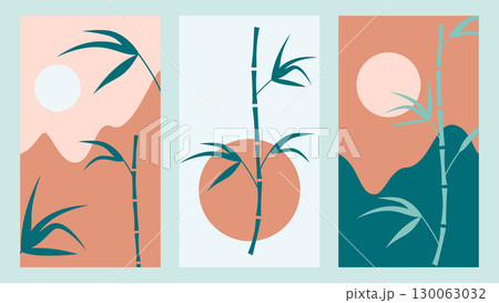 minimalistic posters with bamboo 130063032