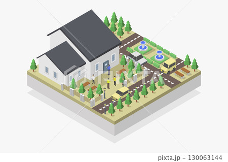 Isometric house 130063144