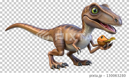 Velociraptor isolated on transparent PNG background 130063280