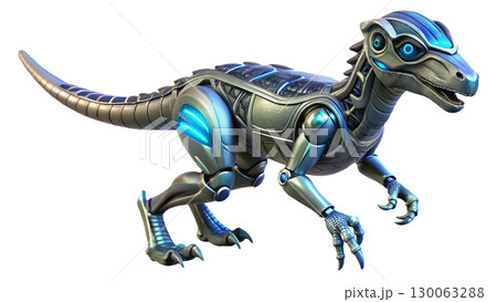Velociraptor isolated on transparent PNG background 130063288