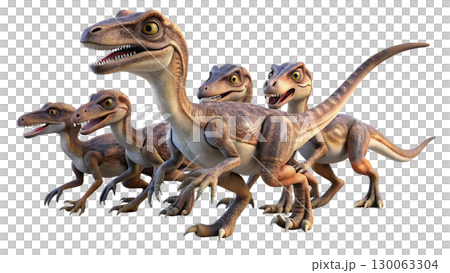 Velociraptor isolated on transparent PNG background 130063304