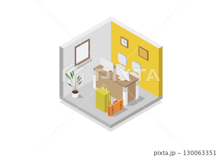 Isometric hotel reception Isometric hotel reception 130063351