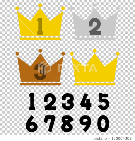 帶有排名的皇冠插圖 帶有排名的皇冠插圖 130064308