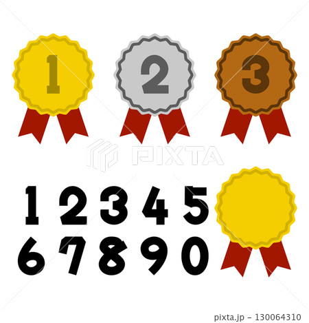 順位がかかれたメダルのイラスト 130064310