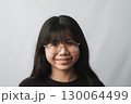 Happiness Cute Asian Girl with Transparent Glasses 130064499