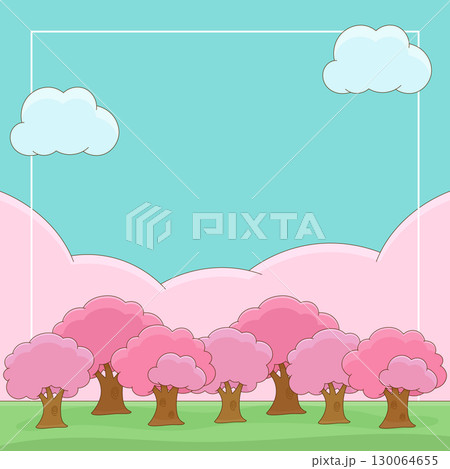 fresh pink spring nature frame 1 130064655