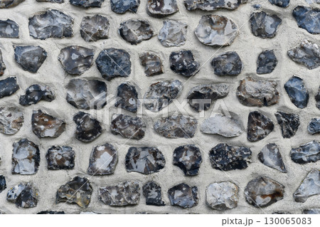 Flint stone wall in Normandy France Alabaster Coast 130065083