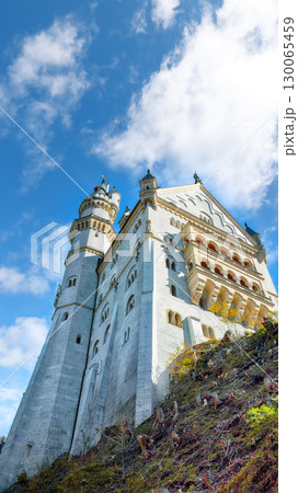 Amazing view of famous Neuschwanstein Castle in autumn. 130065459