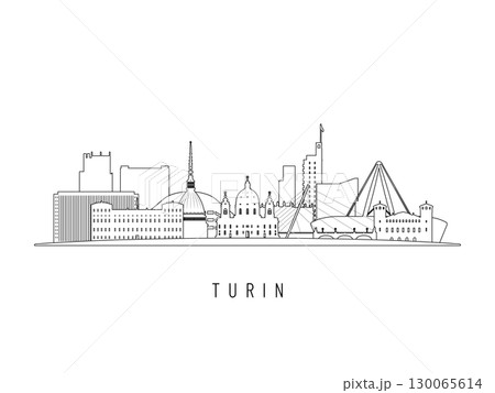 Detailed Turin skyline vector illustration.  130065614