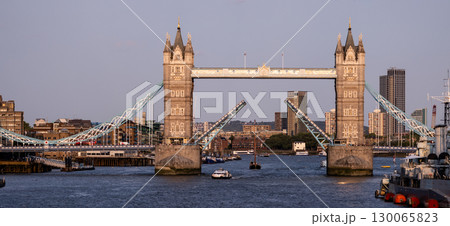 Tower Bridge standing majestically over River Thames in London Tower Bridge standing majestically over River Thames in London 130065823