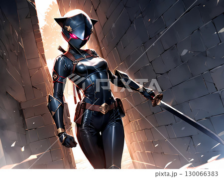 剣を構える手強そうなアサシン 130066383