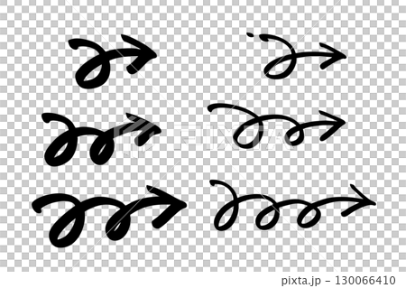 Hand-drawn spiral arrow set — simple and decorative black direction icons Hand-drawn spiral arrow set — simple and decorative black direction icons 130066410