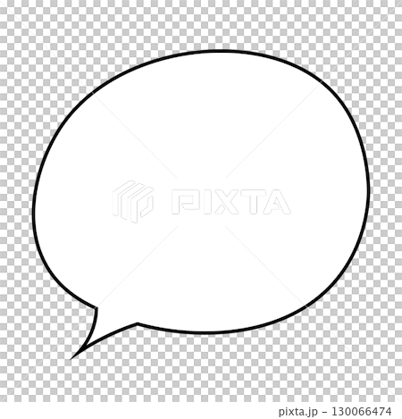シンプルな吹き出しのイラスト　白背景 130066474