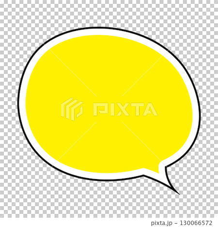 シンプルな吹き出しのイラスト　白背景 130066572