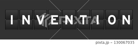 Black color analog flip board with word invntion on gray background Black color analog flip board with word invntion on gray background 130067035