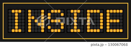 Orange color led banner in word inside on black background 130067068