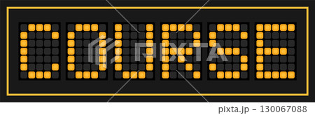 Orange color led banner in word course on black background 130067088