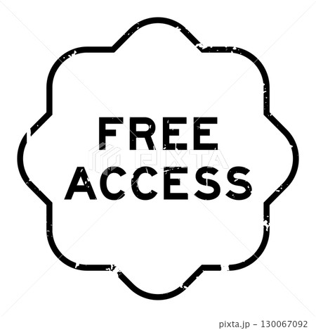 Grunge black free access word square rubber seal stamp on white background 130067092