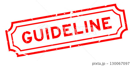 Grunge red guideline word rubber seal stamp on white background 130067097