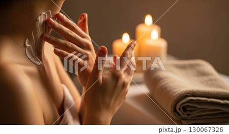 Evening Skincare Ritual with Candlelight Evening Skincare Ritual with Candlelight 130067326