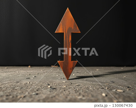 Single Downward Arrow. Trend or Challenge 130067430