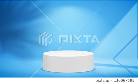 Blue studio with white base. 3d vector illustration Blue studio with white base. 3d vector illustration 130067599