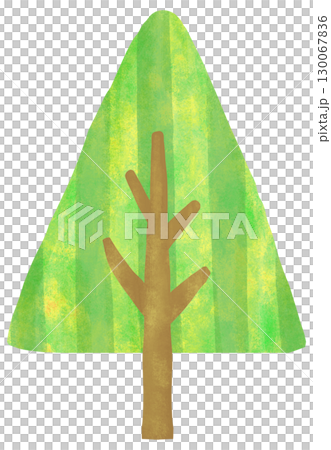 Illustration of a coniferous tree with a striped pattern Illustration of a coniferous tree with a striped pattern 130067836