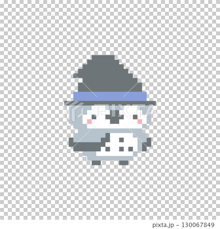 Wizard's hat and gray owl pixel art 130067849
