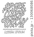 Marker outline capital letters alphabet. 130068086