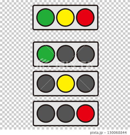 信号機のアイコンイラストセット 信号機のアイコンイラストセット 130068844