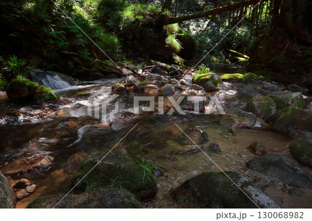 ロマンチック茨城（久慈川水系、里川の交流。「横川の下滝」が流れ落ちる常陸太田市の「天竜川」） 130068982