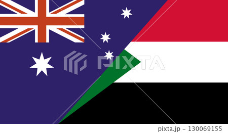 Flag of Australia and Sudan. Australian and Sudanese national flags Flag of Australia and Sudan. Australian and Sudanese national flags 130069155