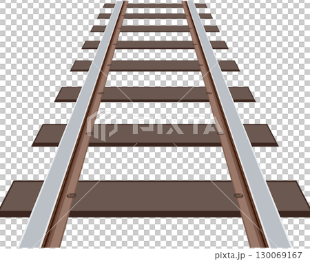 デフォルメされたシンプルな線路のイラスト	 遠近 130069167
