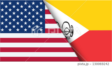Flags of USA and Marquesas Islands. United States and Marquesas Islands 130069242