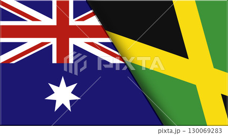 Flags of Australia and Jamaica. United States and Jamaican National flags 130069283