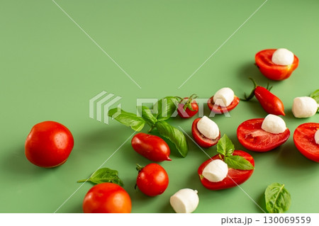 vegetarian composition of fresh vegetables and cheese vegetarian composition of fresh vegetables and cheese 130069559