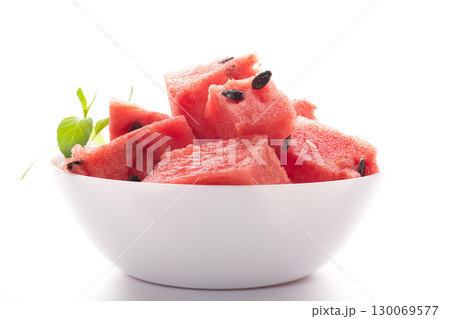 Fresh watermelon slices close-up in the studio Fresh watermelon slices close-up in the studio 130069577