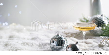 Festive New Year champagne 130069793