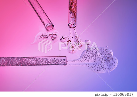 Demonstration of serum textures in a scientific way. 130069817