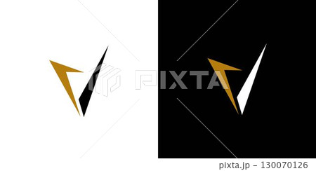 Modern and strong letter V initials logo design 130070126