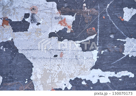 Peeling paint texture on weathered surface with abstract pattern in neutral Peeling paint texture on weathered surface with abstract pattern in neutral 130070173