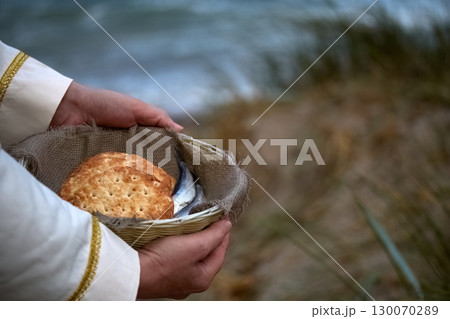 Traditional Offering by the Sea 130070289