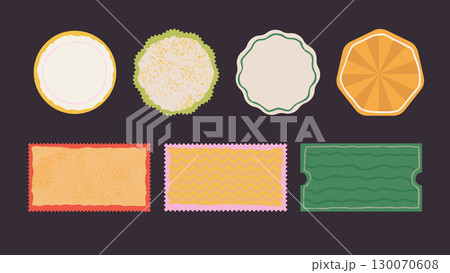 Vintage Label Sticker Tag Postage Packaging Textured Badge Vintage Vector Set Coupon For Shop Sale 130070608