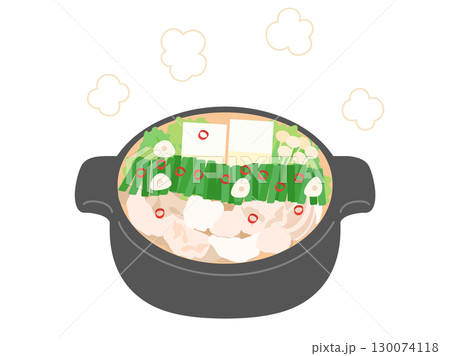 もつ鍋をイメージしたイラスト 130074118