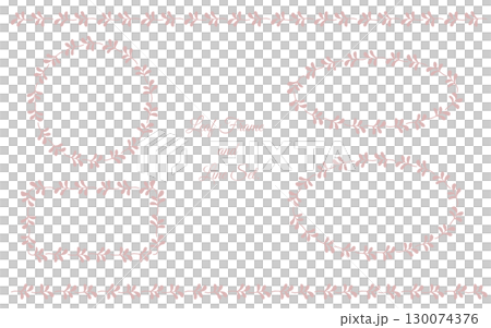 棕褐色葉框和線條集。 棕褐色葉框和線條集。 130074376