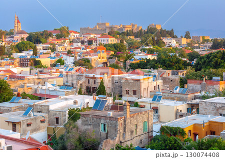 Grand Master Fortress in Rhodes, Greece at sunrise Grand Master Fortress in Rhodes, Greece at sunrise 130074408