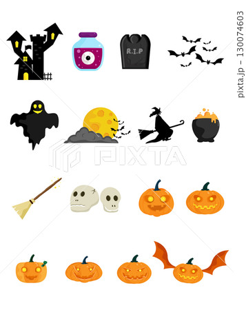 halloween decoration elements background vector illustration halloween decoration elements background vector illustration 130074603