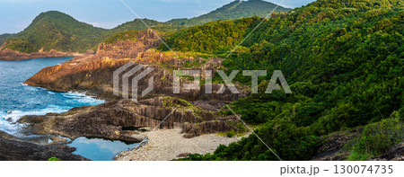 サンポウの朝景色　パノラマ　【宮崎県日向市】 130074735