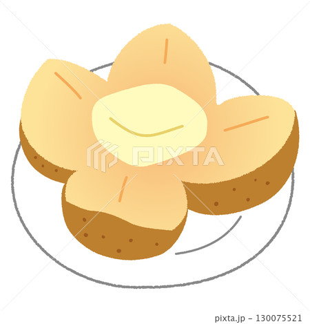 じゃがバターのイラスト じゃがバターのイラスト 130075521
